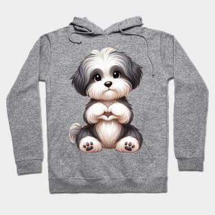 Valentine Havanese Dog Giving Heart Hand Sign Hoodie